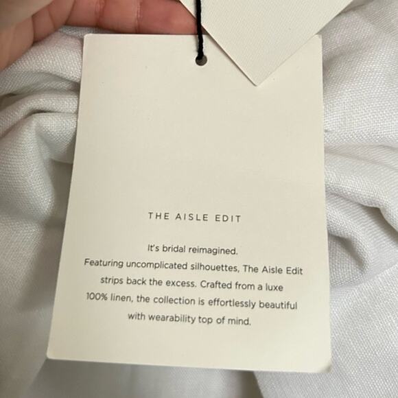 DISSH Aisle White Linen Back Bow Dress size 6 NWT bridal chic 90s coquette - Picture 14 of 15